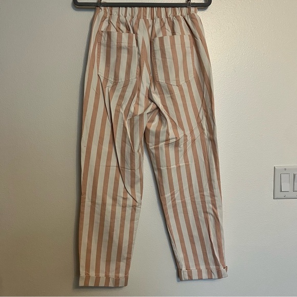 Forever 21 Women's Pink Stripped Straight Leg High Rise Pants Size Medium - Picture 9 of 14